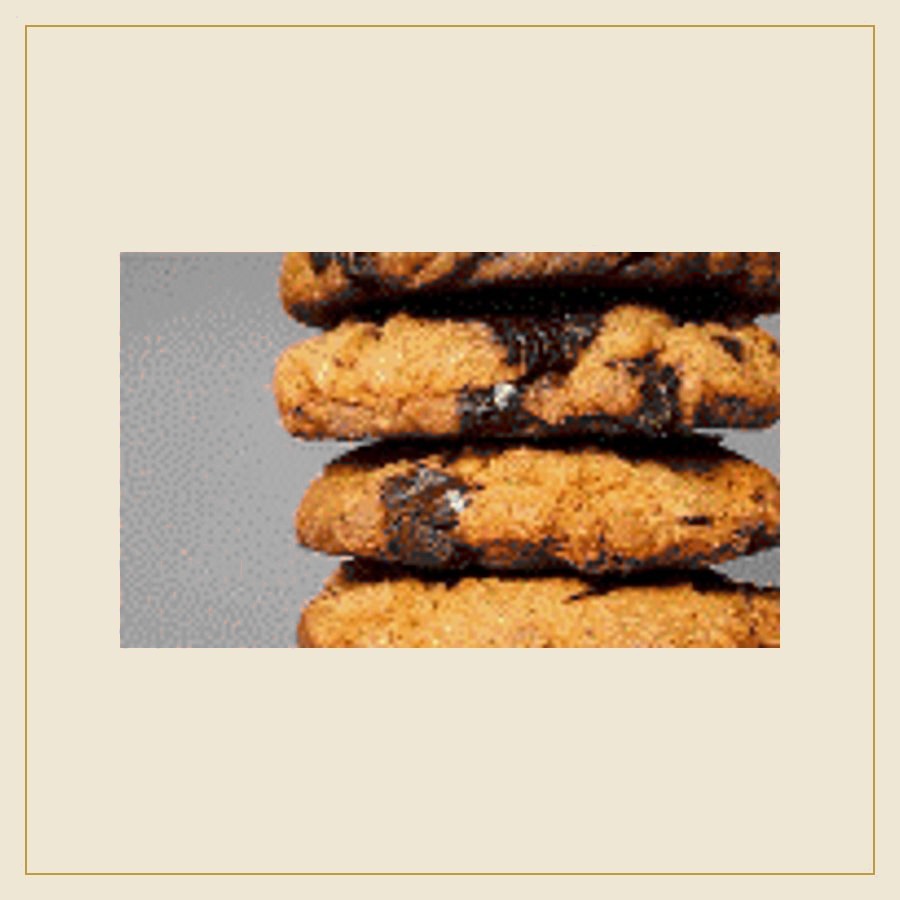 Stack of brown butter chocolate chunk oatmeal cookies